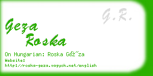 geza roska business card